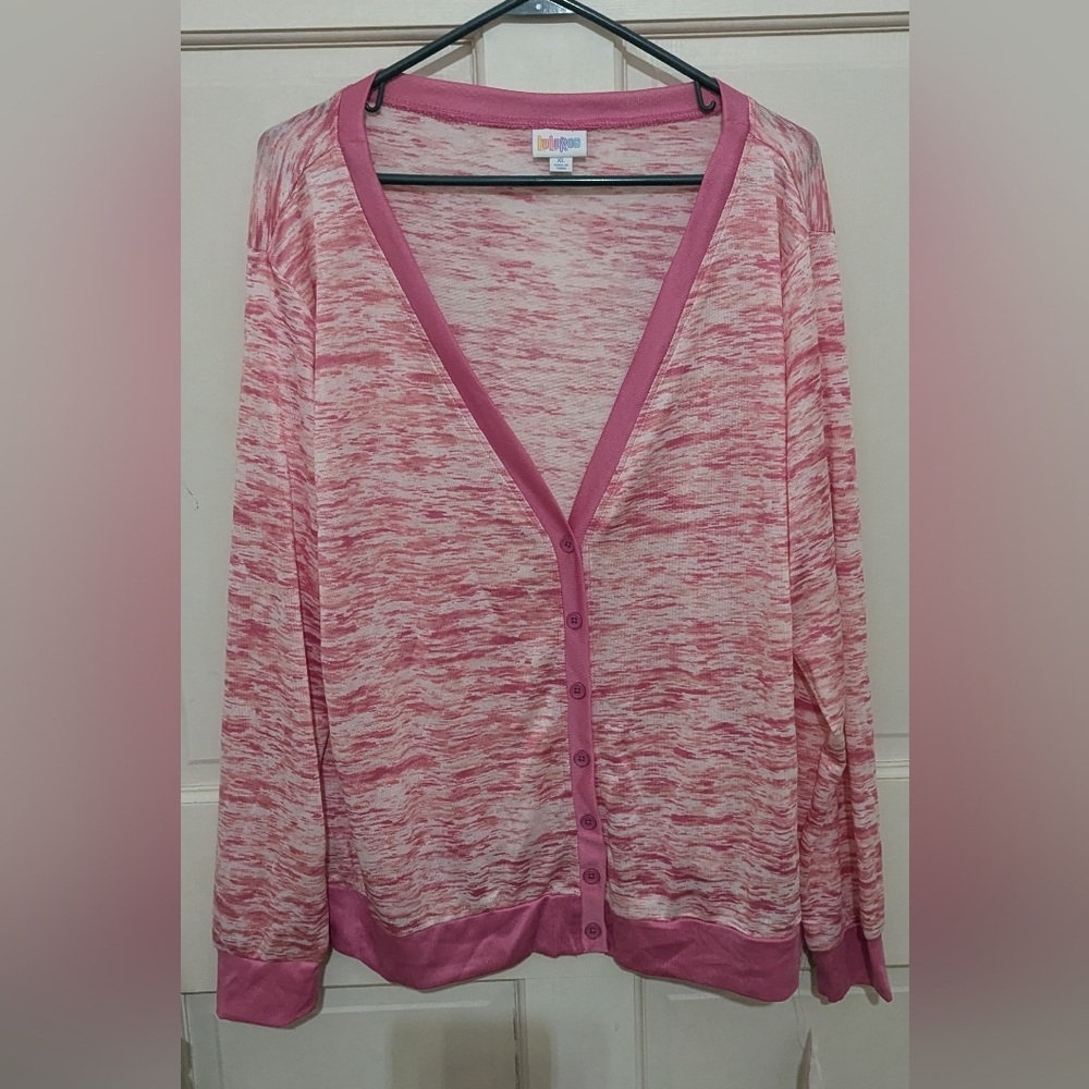 LuLaRoe Cheryl Pink Marbled Cardigan